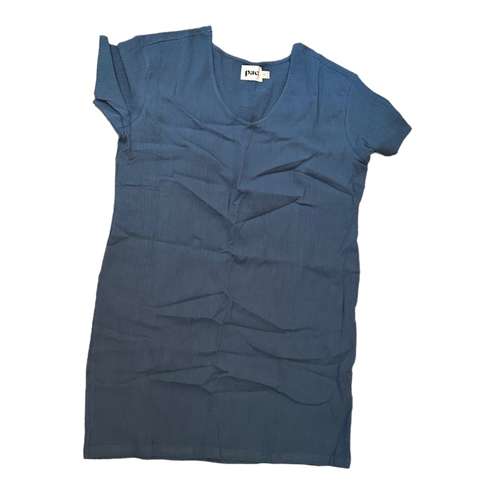 NWT Pact Slate blue crinkle woven dress